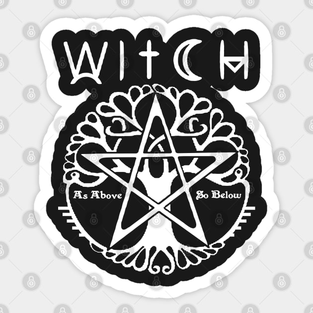 WITCH - WICCA, PAGAN AND WITCHCRAFT T SHIRT AND MERCHANDISE Sticker by Tshirt Samurai